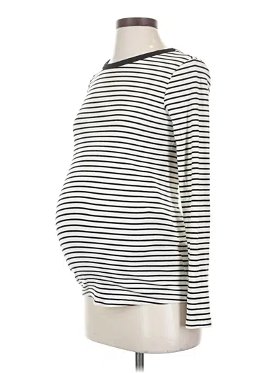 Pre-owned H&m Mama Long Sleeve T-shirt In Ivory