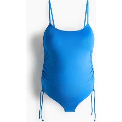 H&m Mama Padded-cup High Leg Swimsuit In Blue