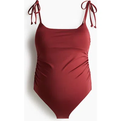 H&m Mama Padded-cup Tie-strap Swimsuit In Red