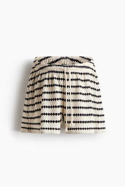 H&m Mama Pointelle-knit Drawstring Shorts In Multi