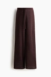 H&m Mama Pointelle-knit Drawstring Trousers In Black