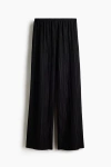 H&m Mama Pointelle-knit Drawstring Trousers In Black