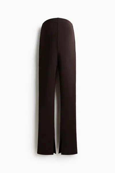 H&m Mama Ponte Pants In Dark Brown