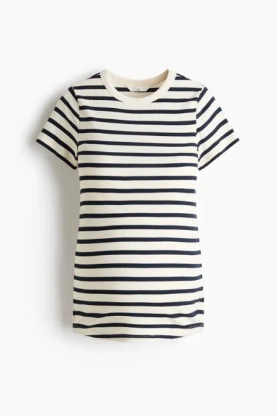 H&m Mama Ribbed Top In White