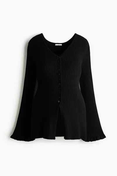 H&m Mama Rib-knit Cardigan In Black