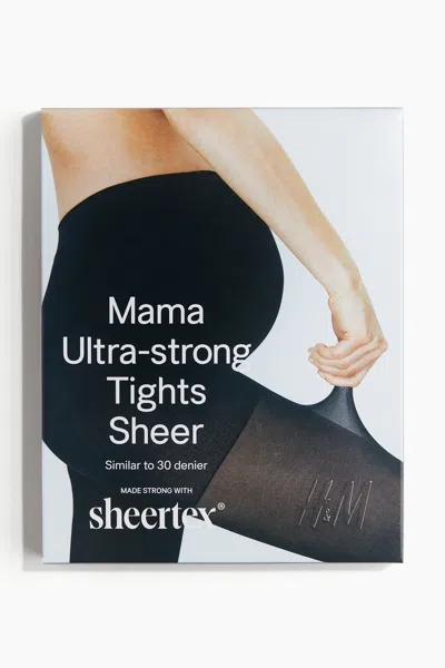 H&m Mama Sheertex Ultra-strong Semi-sheer Tights In Black