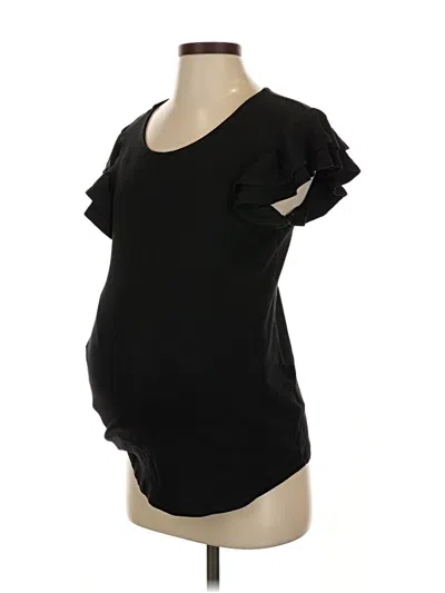 Pre-owned H&m Mama Short Sleeve T-shirt In Black