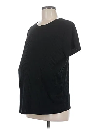Pre-owned H&m Mama Short Sleeve Top Black Crew Neck Tops