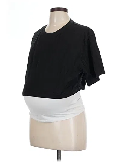 Pre-owned H&m Mama Short Sleeve T-shirt In Black