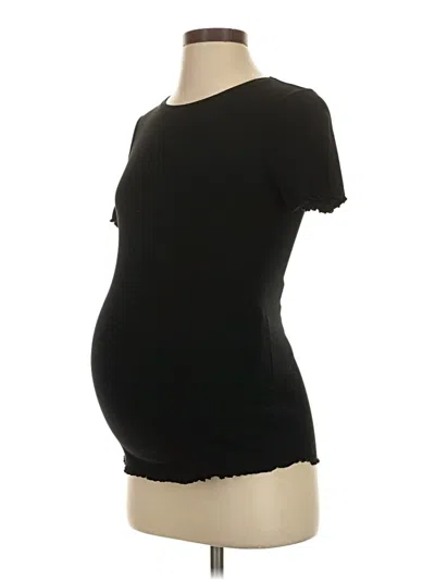 Pre-owned H&m Mama Short Sleeve T-shirt In Black