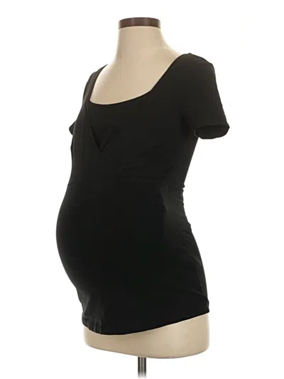 Pre-owned H&m Mama Short Sleeve T-shirt In Black