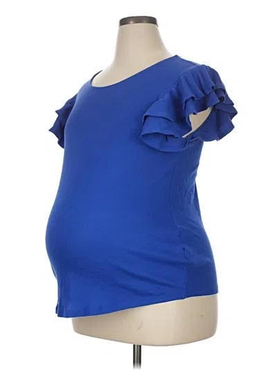 Pre-owned H&m Mama Short Sleeve T-shirt In Blue
