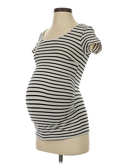 Pre-owned H&m Mama Short Sleeve T-shirt In Ivory