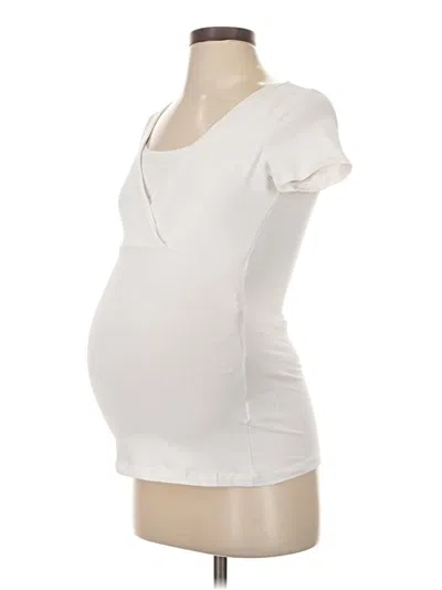 Pre-owned H&m Mama Short Sleeve T-shirt In Ivory