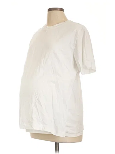 Pre-owned H&m Mama Short Sleeve T-shirt In Ivory