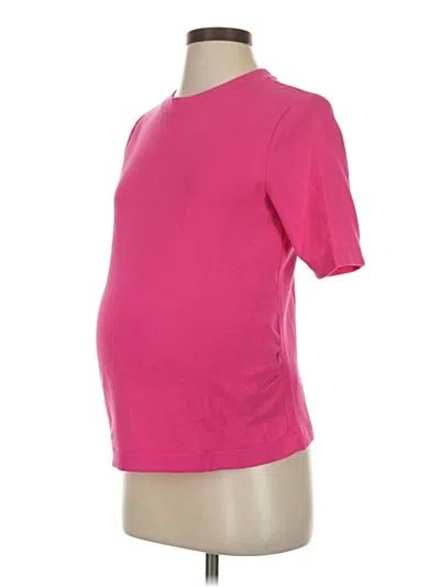 Pre-owned H&m Mama Short Sleeve T-shirt In Pink