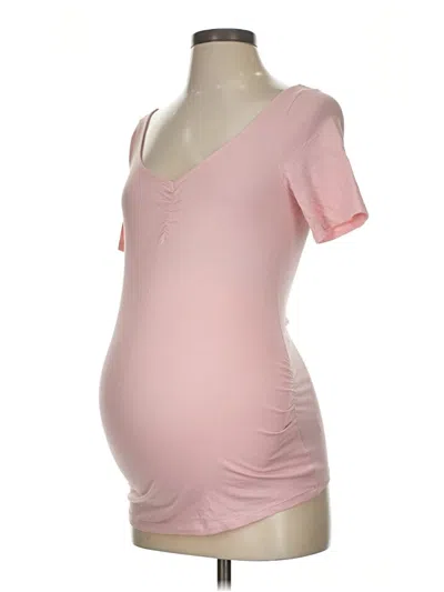 Pre-owned H&m Mama Short Sleeve T-shirt In Pink
