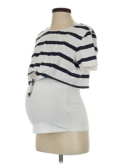 Pre-owned H&m Mama Short Sleeve T-shirt In White