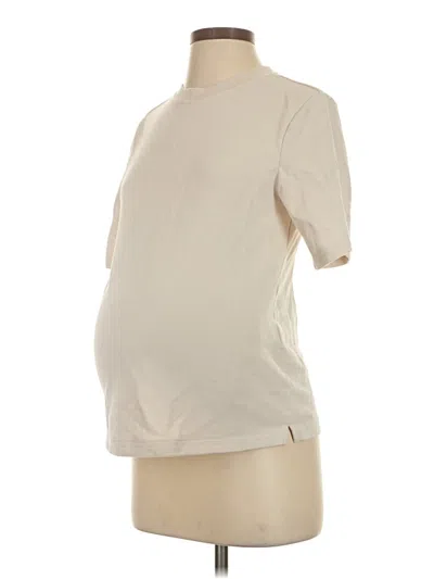 Pre-owned H&m Mama Short Sleeve Turtleneck In Ivory