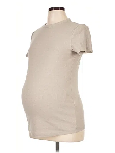 Pre-owned H&m Mama Short Sleeve Turtleneck In Tan