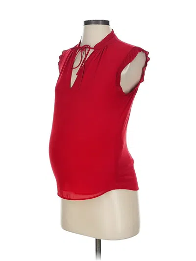 Pre-owned H&m Mama Sleeveless Blouse In Red