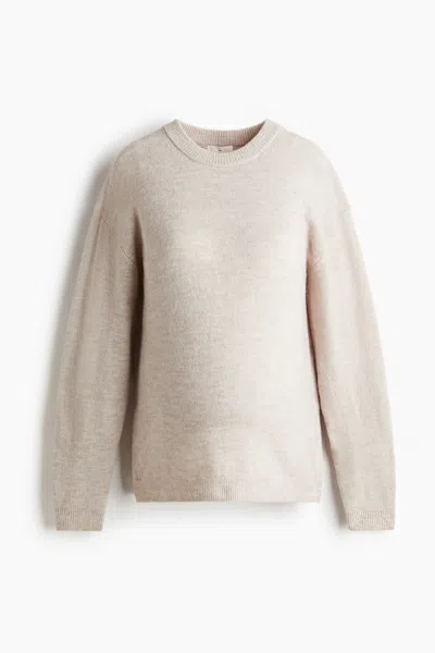 H&m Mama Slit-hem Sweater In White