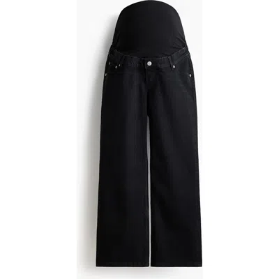 H&m Mama Straight Ankle Jeans In Black