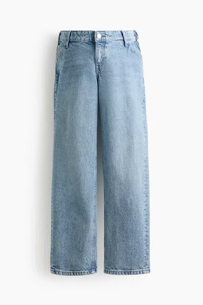 H&m Mama Straight Ankle Jeans In Blue