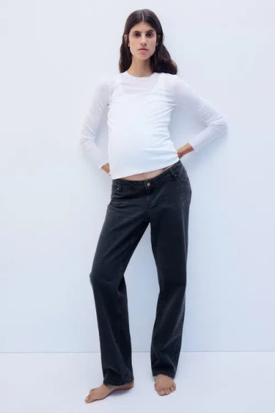 H&m Mama Straight Low Waist Jeans In Multi