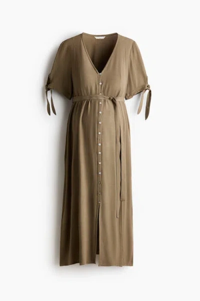 H&m Mama Tie-belt Viscose Dress In Multi