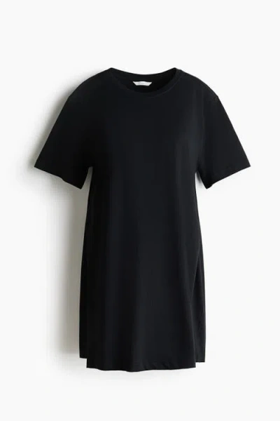 H&m Mama T-shirt Nursing Dress In Black