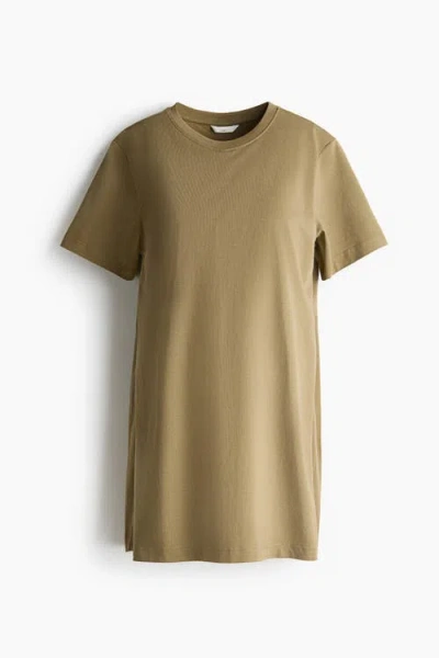 H&m Mama T-shirt Nursing Dress In Brown