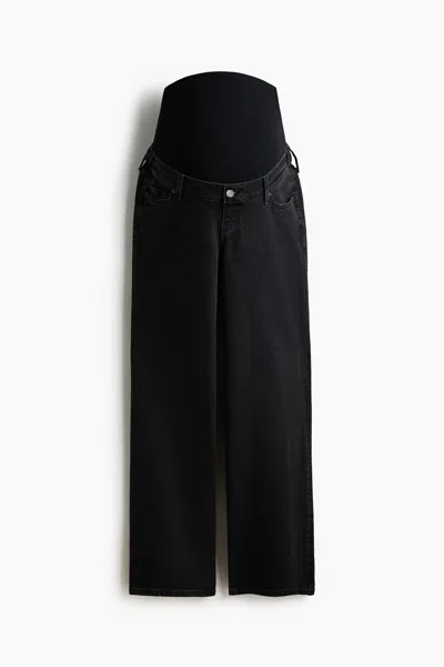 H&m Mama Straight Ankle Jeans In Denim Black