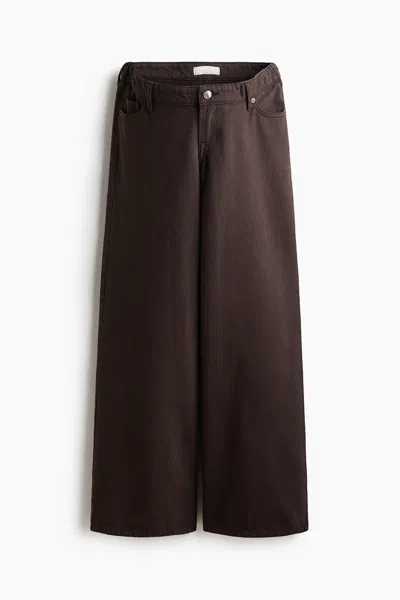 H&m Mama Wide Low Jeans In Dark Brown