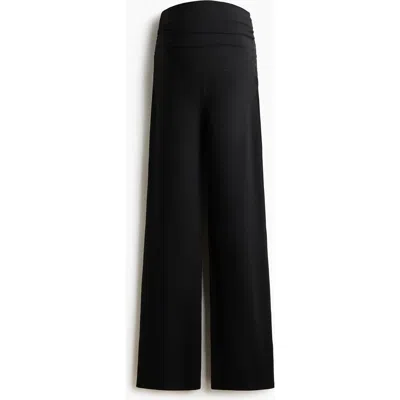 H&m Mama Wide Sports Trousers In Black