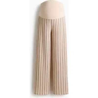 H&m Mama Wide Trousers In Neutral
