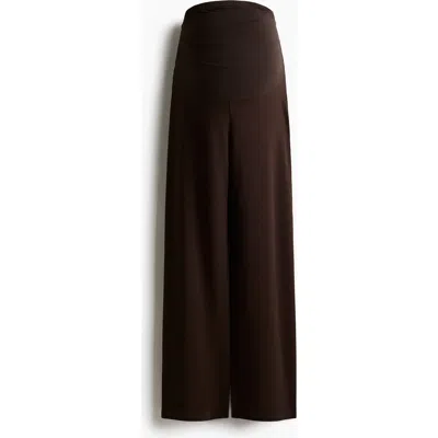H&m Mama Wide Trousers In Brown