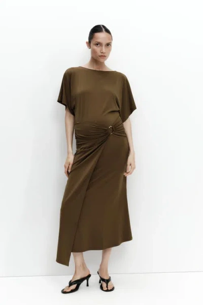 H&m Mama Wrap-detail Dress In Green