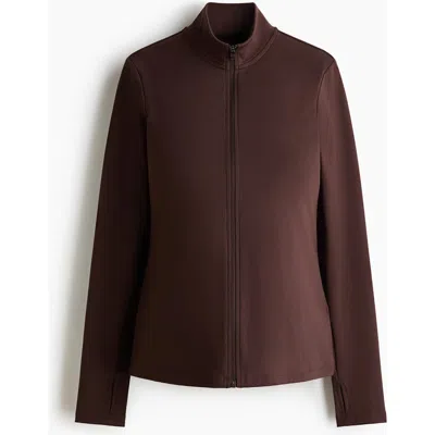 H&m Mama Zip-through Sports Jacket In Brown