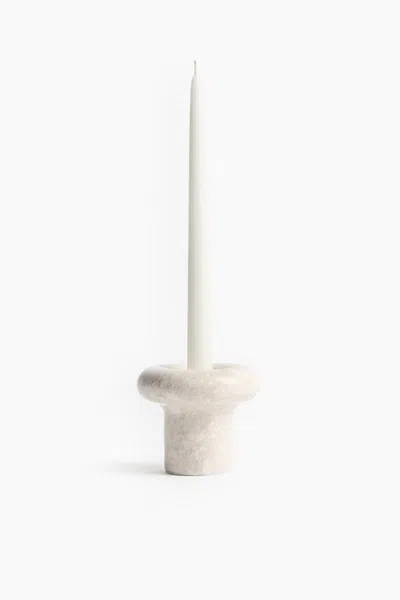 H&m Marble Candleholder In Neutral