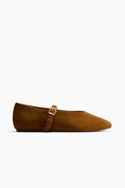 H&m Mary Jane Ballet Flats In Brown