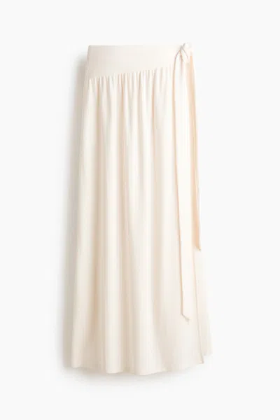 H&m Maxi Wrap Skirt In Neutral