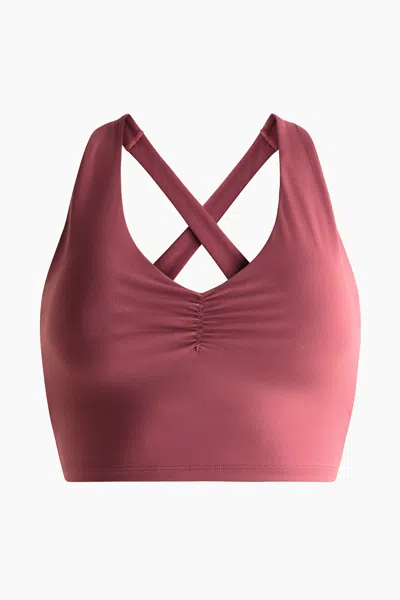 H&m Medium Support Sports Bra With Softmove In Pink