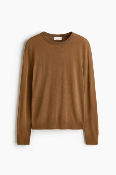 H&m Merino Wool Jumper In Brown