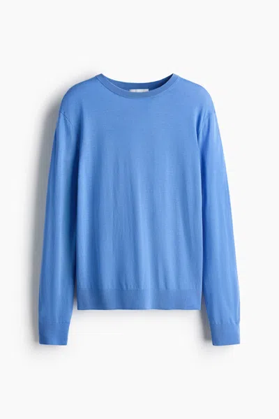 H&m Merino Wool Sweater In Blue