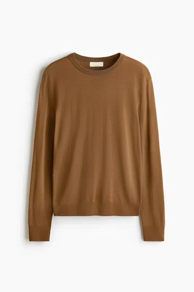 H&m Merino Wool Sweater In Brown