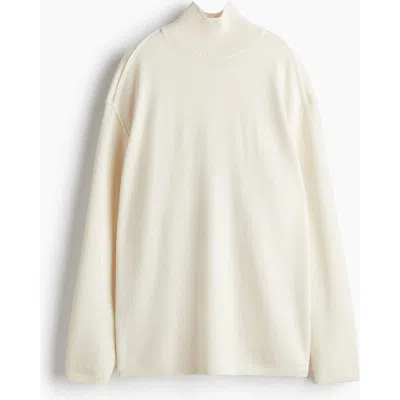 H&m Merino Wool Turtleneck Jumper In White