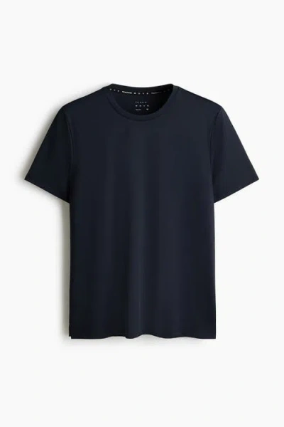 H&m Mesh Sports T-shirt With Drymove In Blue