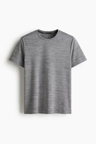 H&m Mesh Sports T-shirt With Drymove In Gray