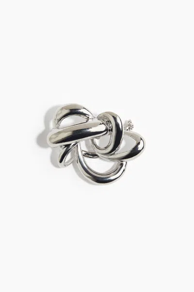 H&m Metal Brooch In Silver-colored